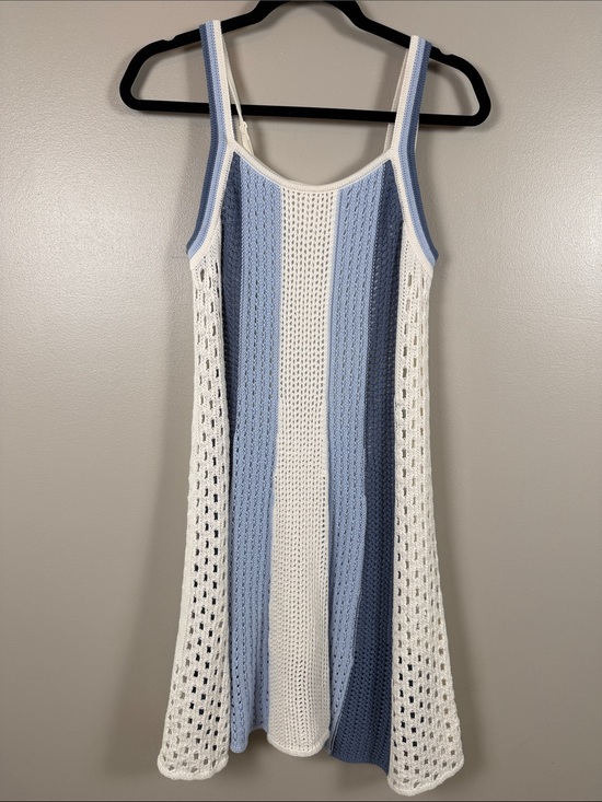 Universal Thread Dresses & Skirts - Universal Thread Blue and White Striped Crochet Knit Tank Dress
